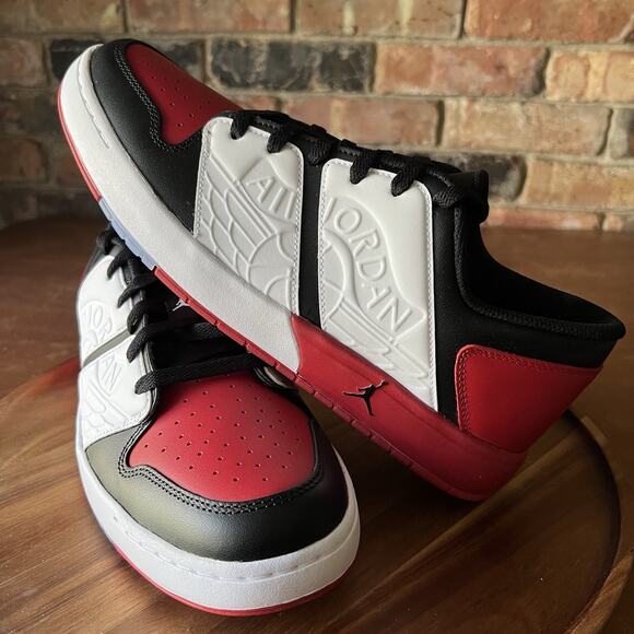 Nike Air Jordan NU Retro 1 Low Varsity Red Black Sneakers Shoes Mens 11 - Picture 2 of 16